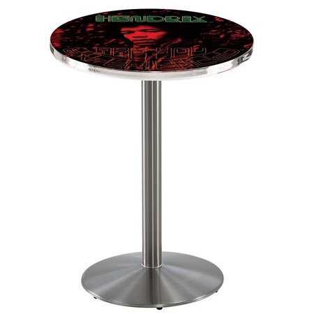 Holland Bar Stool Co 42" Stainless Steel Jimi Hendrix, AYE, Red Pub Table L214S4236JimiH06